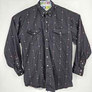 Vintage Cowboys Turtle Shirt Mens XXL Western‎ Black Button Down Long Sleeve